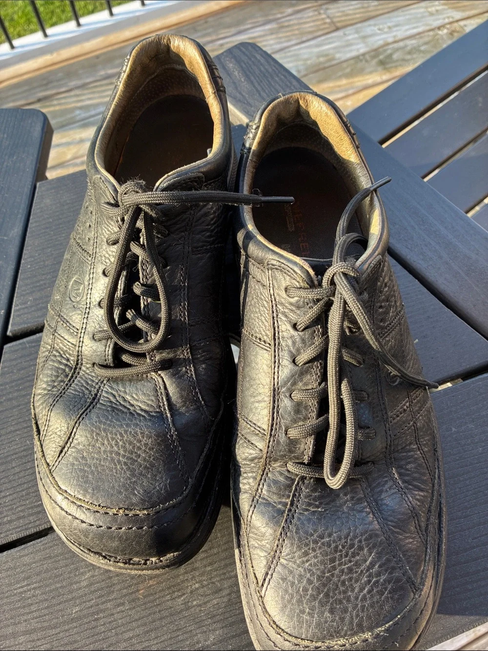 Merrell Men's Black Leather Lace-Up Derby Shoes World Series Oxfords